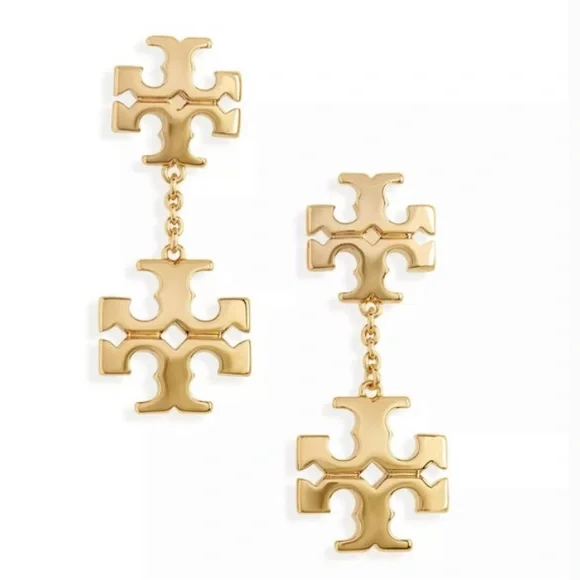 Tory Burch Kira Linear Double Drop Earrings - Picture 1 of 6